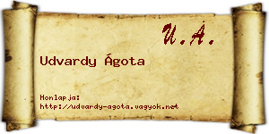 Udvardy Ágota névjegykártya